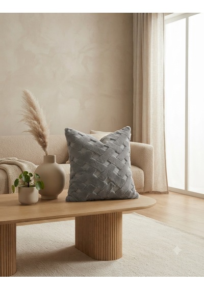 Fugo 2'li Welsoft Kırlent Kılıfı 45x45 Cm Dekoratif Fermuarlı Yumuşak Peluş Kırlent Kılıfı Koltuk Ve Kanepe İçin Gri