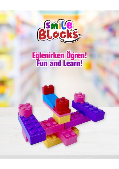 Smile Blocks 900 Parça Plastik Kutulu Mikro Blok Yeşil Uygulama Zeminli