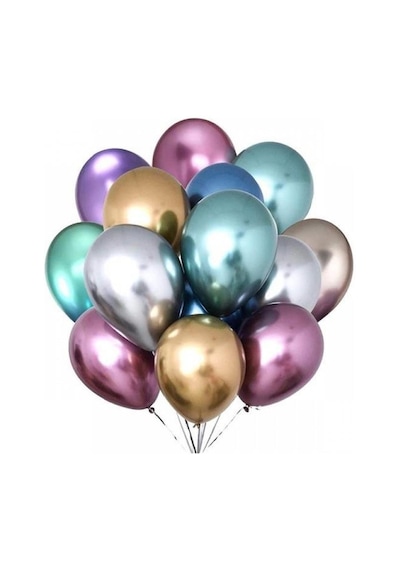 Balonevi 12" Krom Karışık 12 İnç Krom Renk Balon 50 Li Paket