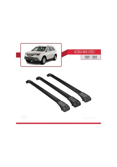 Acura Mdx Yd2 2007-2013 Arası İle Uyumlu Ace-1 Ara Atkı Tavan Barı Siyah 3 Adet Bar