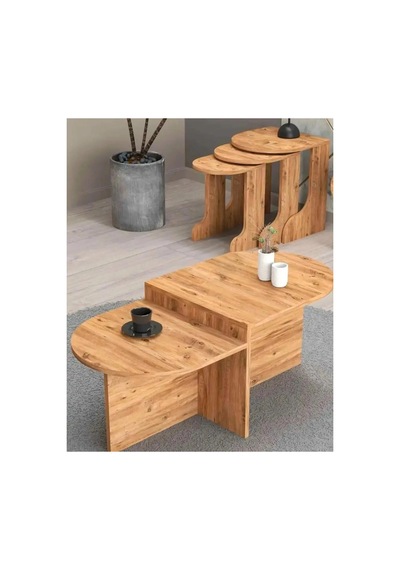 Vega Tv Ünitesi+sehpa Salon Set Kahverengi