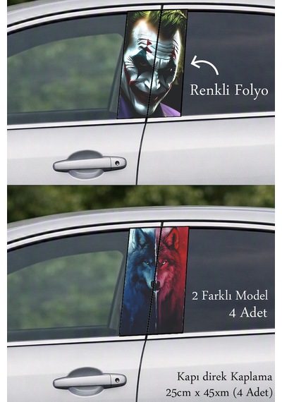 Özel Karakter Kapı Direk Folyo Sticker Etiket