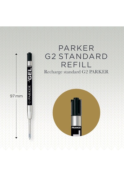 Parker 1950344 Jel Tükenmez Kalem Yedeği, Orta Kalınlıkta Uç, Siyah, Gri Genel