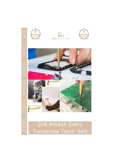 Tamirseti 5 İn 1 Çok Amaçlı Taşınabilir Ergonomik Kompakt Ev Araç Saat Çekiç Tornavida Tamir Seti
