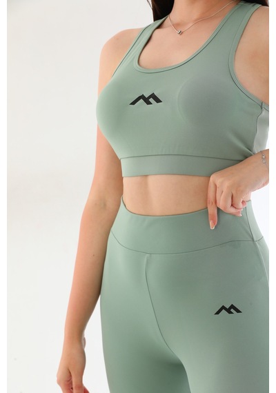 Everest  Spor Sukuba Kumaş Kaplı Badi & Lastikli Yüksek Bel Yeşil Mint