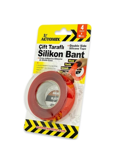Automix Silikon Çift Taraflı Bant 18mm X 4 Metre