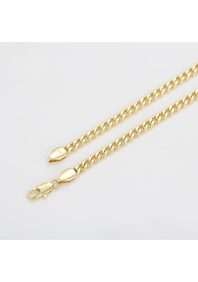 Klasik Gurmet Zincir Kolye 14 Ayar Altın Kaplama / 50 Cm Gold