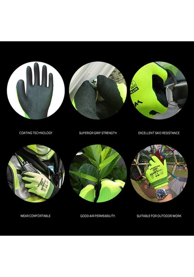 Wonder Grip Evrensel İş Eldivenleri 13-gauge Naylon İç Taban Ve Nitril Köpük Kaplama Aşınmaya Dayanıklı Bahçıvan Eldivenleri