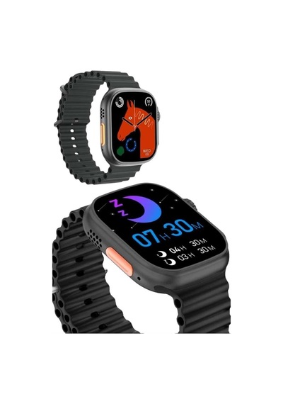 Mey İthalat Ultra Akıllı Saat 49 Mm Çift Kordonlu Arama Cevaplama Bluetooth Bağlantılı