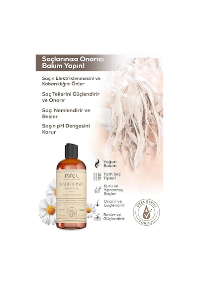Pxel Onarıcı Saç Bakım Seti Şampuan, Maske Ve Argan Serum / Kuru, Mat Ve Yıpranmış Saçlar İçin / 400ml + Genel