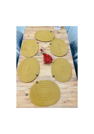 Jüt Hasır Amerikan Servis Oval Supla 6 Lı Jüt Jüt