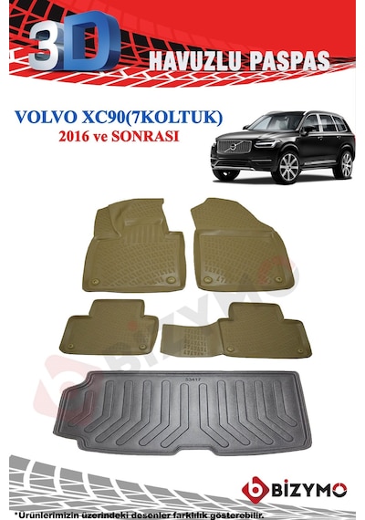 Volvo Xc90 Suv 2016+ 7 Koltuklu Bej Paspas Ve Bagaj Havuzu Seti