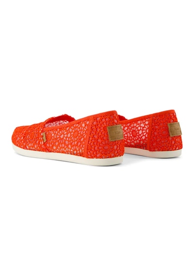 Espadril / Keten Kadın 10021935 Toms Alpargata Moroccan Crochet Flame Flame Mercan