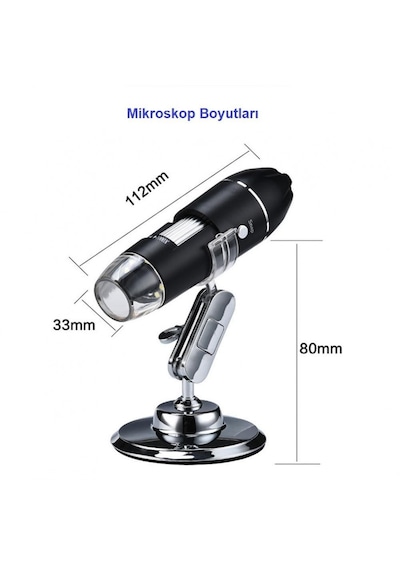 Alfalink 1600x Zoom 2mp Usb Dijital Mikroskop 8 Ledli Kamera
