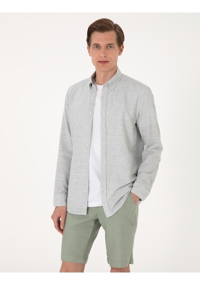 Pierre Cardin Erkek Yeşil Gömlek Desenli 50307101-vr054 Yeşil