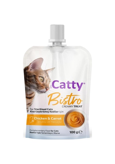 Catty Bistro Tavuklu Ve Havuçlu Kısır Kedi Krema Ödülü 100 Gr