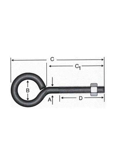 Hubrendy Kargo Kapalı Metrik Kanca M5 / 21x80 - 100 Adet