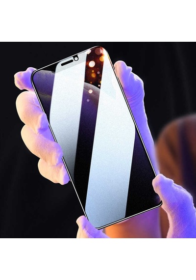 Apple Uyumlu   iPhone 13 Fit Hard Mat Privacy Hayalet Cam Ekran Koruyucu Siyah