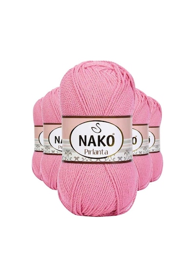 5 Adet Pırlanta Amigurumi El Örgü İpi Yünü Pembe 6740