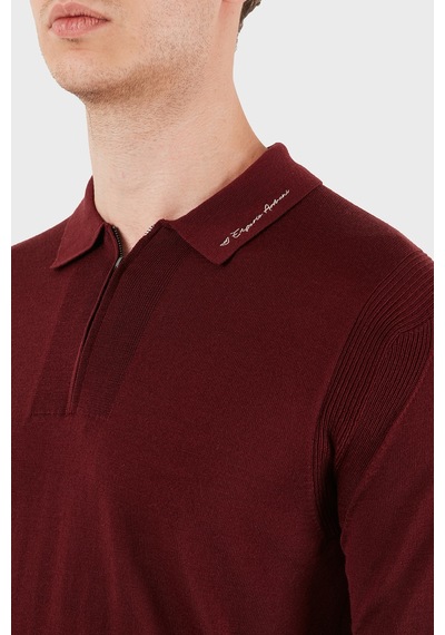 Emporio Armani % 100 Yün Slim Fit Yarım Fermuarlı Polo Yaka Kazak Erkek Polo Yaka Kazak Em006293 Af29815 U5086 Bordo Emporio Armani % 100 Yün Slim Fit Yarım Fermuarlı Polo Yaka Kazak Erkek Polo Yaka Kazak Em006293 Af29815 U5086 Bordo