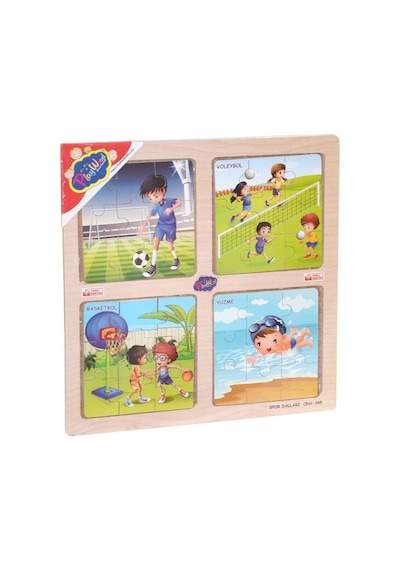Storeşahin Ony-343/344/345/346 Ahşap Eğitici 4'lü Puzzle -onyıl Shn0720 Standart