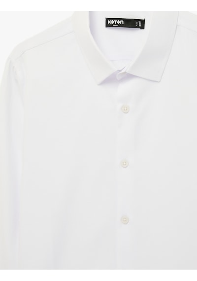 Koton Uzun Kollu Yarım İtalyan Yaka Slim Fit Gömlek Beyaz 6sam60100hw Beyaz Koton Uzun Kollu Yarım İtalyan Yaka Slim Fit Gömlek Beyaz 6sam60100hw Beyaz