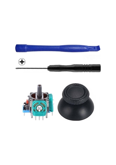 Ps5 Analog Motor Ve Topuz 1+1 Tornavida Ayırıcı Set Playstation 5 Kol Tamir Seti Yedek Parça Renkli