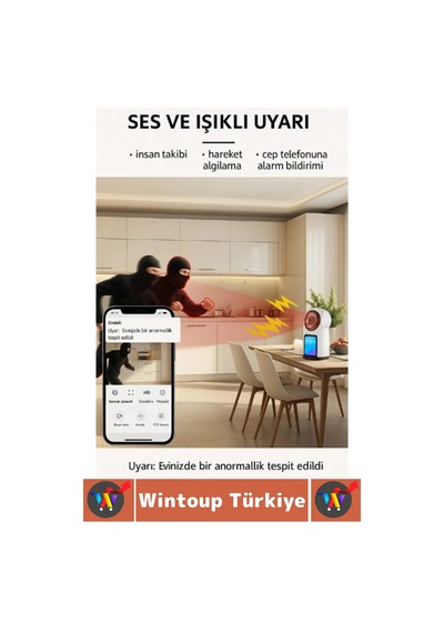 Wintoup Ev Bebek Yaşlı Odası Evcil Hayvan Gözetim Çift Taraflı Ses Hareket Algısı 2.4 GHZ Wi-fi Akıllı Kamera