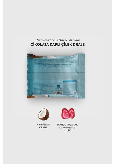 Sütlü Çikolatalı Hindistan Cevizli Çilek Draje, 50g X 3 Adet