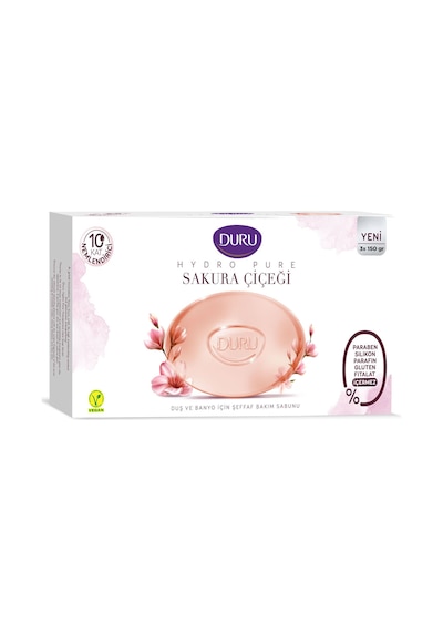 Duru Hydro Pure Sakura Çiçeği Şeffaf Bakım Sabunu 3 x 150 G