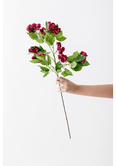 Yapay Lux Menekşe Dalı Bordo 80 Cm 5 Yaprak Bordo