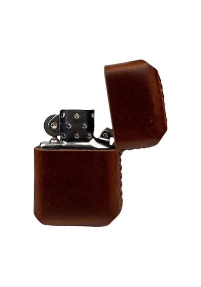 Handmade El Yapımı Hakiki Deri Zippo Modeli Çakmak Koyu Kahverengi