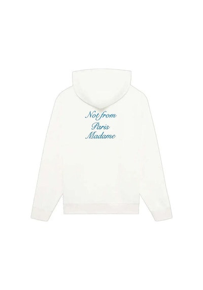 American Rag Cie Erkekler Için Off White 'not From Paris Madame' Sloganlı Kapüşonlu Sweatshirt Beyaz