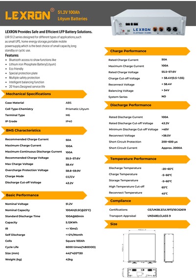 51,2v 100ah Lityum Akü Lithium İron Phosphate Lifepo4-liion Batarya