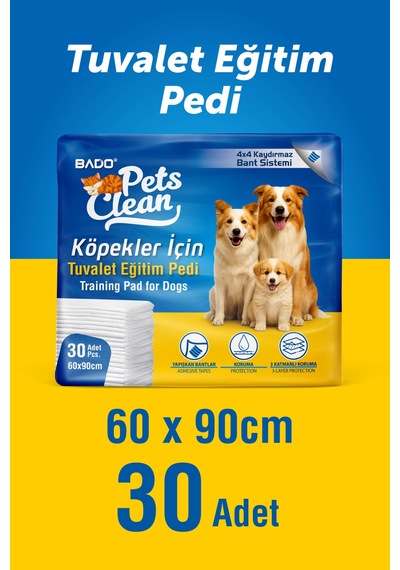 Pets Clean Eğitim Çiş Pedi 30lu 60 90cm 2'li Paket