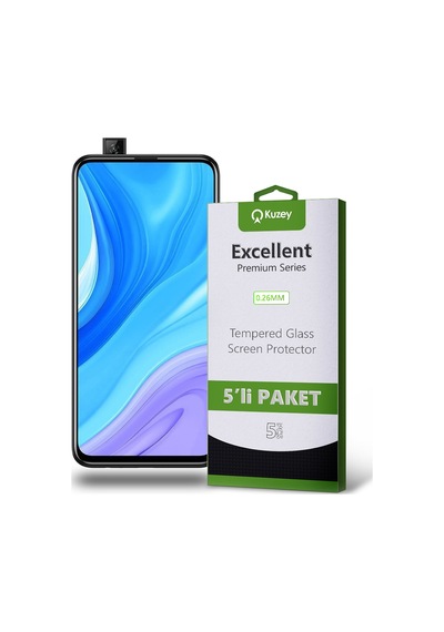 Huawei P Smart Pro 2019 ile Uyumlu Temperli Ekran Koruyucu Kırılmaz Cam Ekonomik 5'li Paket