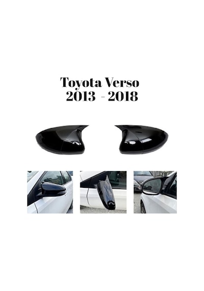 Toyota Verso 2013 2014 2015 2016 2017 2018 Uyumlu Yarasa Batman Ayna Kapağı Takımı Parlak Siyah