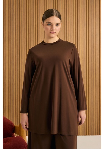 Aker Rayon Pijama Üstü Kahverengi Kahverengi