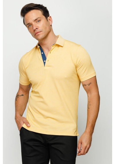 Erkek Polo Yaka T-shirt Sarı Sarı