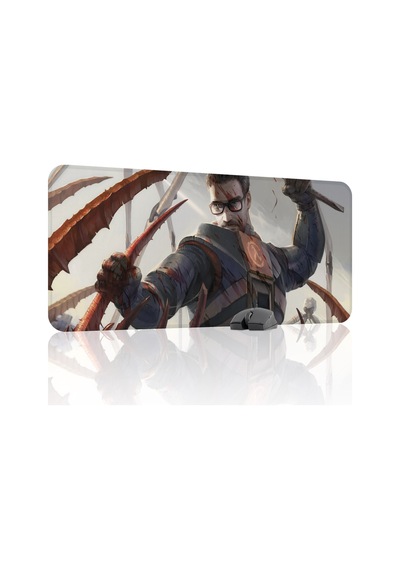 Half Life Kaymaz Dikişli Kauçuk Oyuncu Mousepad V3 - 90x40 Xxl Gaming Mouse Pad Fare Altlığı