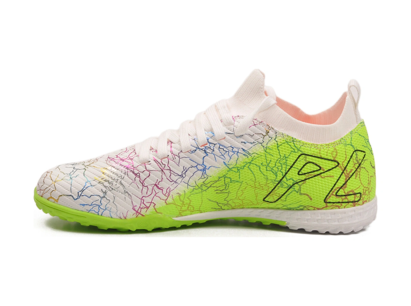 Beyaz Yeşil Bilekten Lastikli Unisex Halı Saha Ayakkabısı Gh-252-153 G Beyaz-neon Yeşil