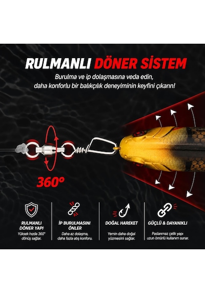 Valkyrie 25 Adet Rulmanlı Döner Klips Coastlock Snap 360 Paslanmaz Çelik Fırdöndü Seti