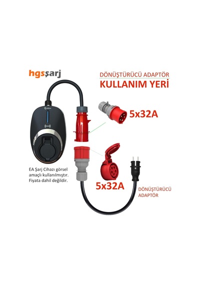 Hgsşarj 5x32a 380v-450v İle Çalışan Cihazınızı, 220v Ev Tipi Prize Bağlar. Elektrikli Araç Şarj Kablosu Dönü Genel