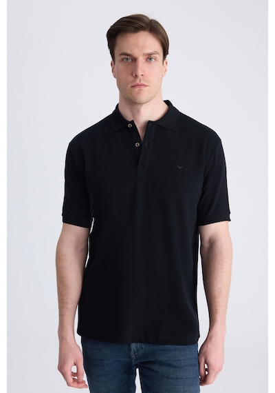 D's Damat Ds Damat Regular Fit Siyah Pike Dokulu %100 Pamuklu T-shirt 4hc140211213m 001