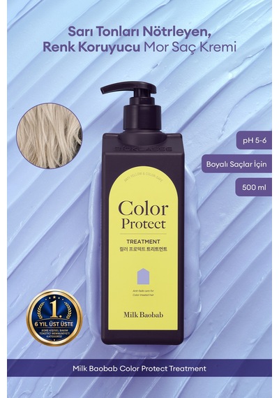 Sarı Tonları Nötrleyen, Renk Koruyucu Mor Saç Kremi Mılk Baobab Color Protect Treatment