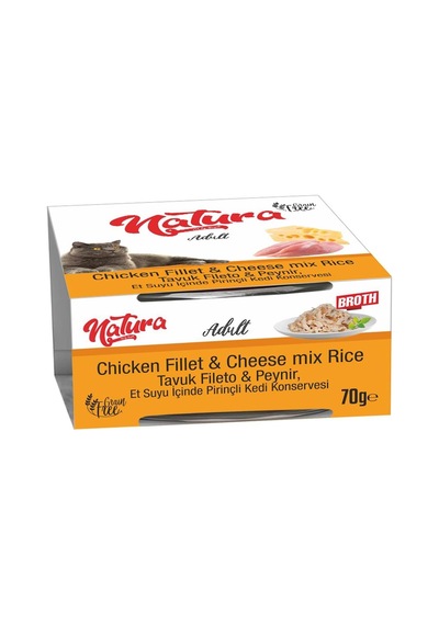 Natura Tavuk Fileto Ve Peynirli Yetişkin Kedi Konservesi 70 Gr