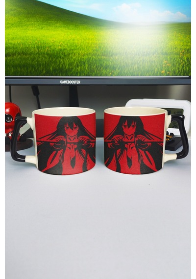 Akame Ga Kill Anime Baskılı Seramik Lüks Kupa 1 Adet Özel Siyah Kulp Dalga Kulp V1d Çok Renkli