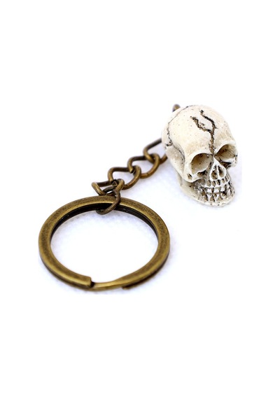 Tamgacrafts Mini Kurukafa Figürlü Metal Anahtarlık Bronz Renk Dayanıklı Küçük Aksesuar