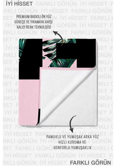 Love Yazılı Tropikal Yapraklı Plaj Havlusu-modern Pembe Marine Havuz Deniz Hızlı Kuruyan Örtü Havlu Kuru Tınısı
