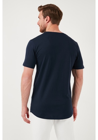 Buratti % 100 Pamuk Regular Fit Bisiklet Yaka T Shirt Erkek T Shirt 5902511 Indigo